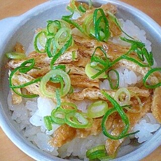 酢飯で！　「味付けいなり＆ネギ丼」　　　♪♪